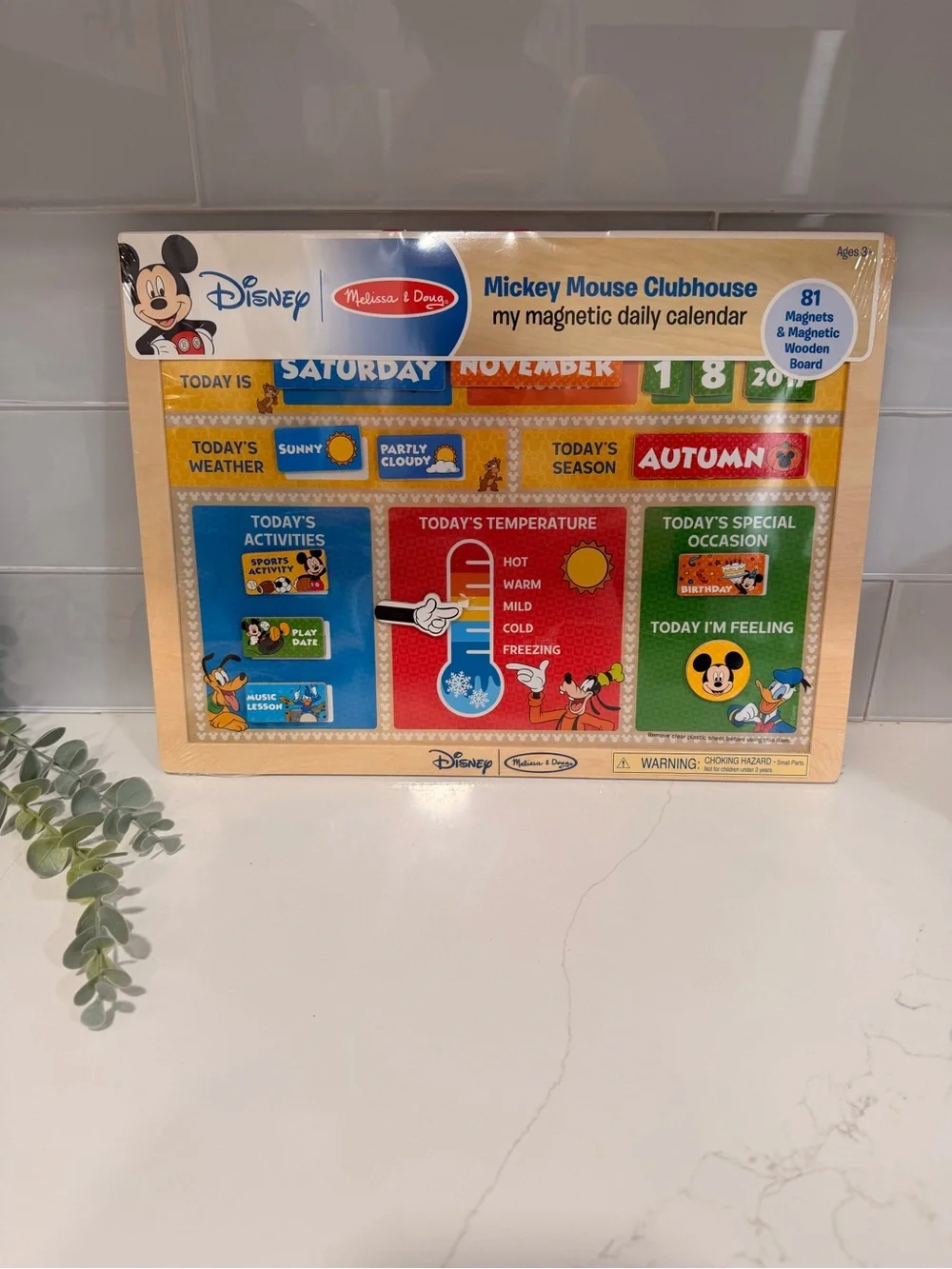 Brend New Melissa & Doug Disney Mickey Mouse Clubhouse Magnetic Daily Calendar